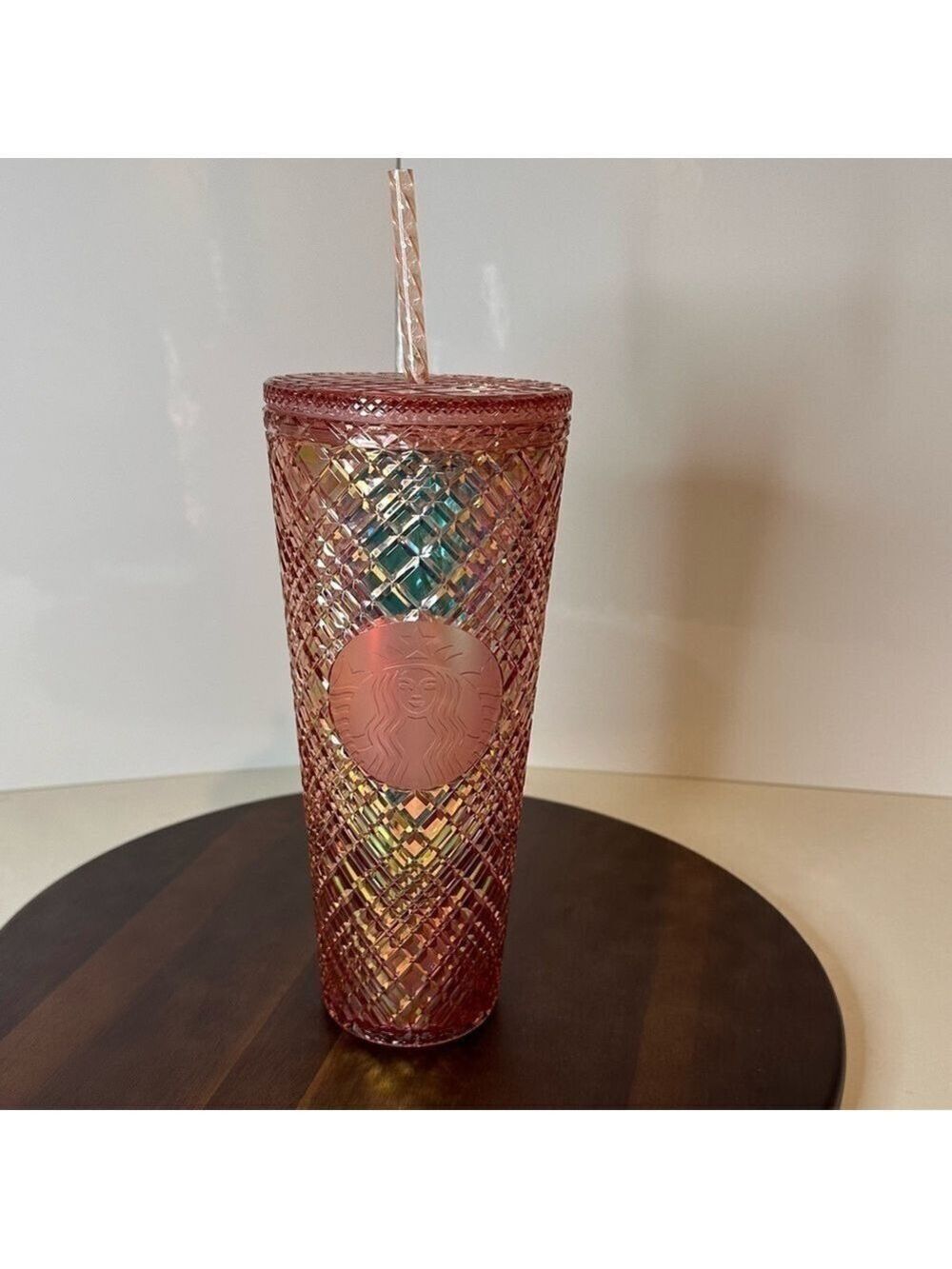 Starbucks 2021 Rose Gold Jeweled Venti Tumbler 24 oz NWT Limited Edition